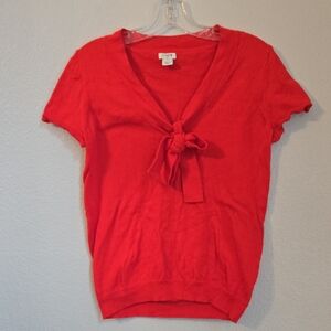 J. Crew Orange Short Sleeve Bow Tee